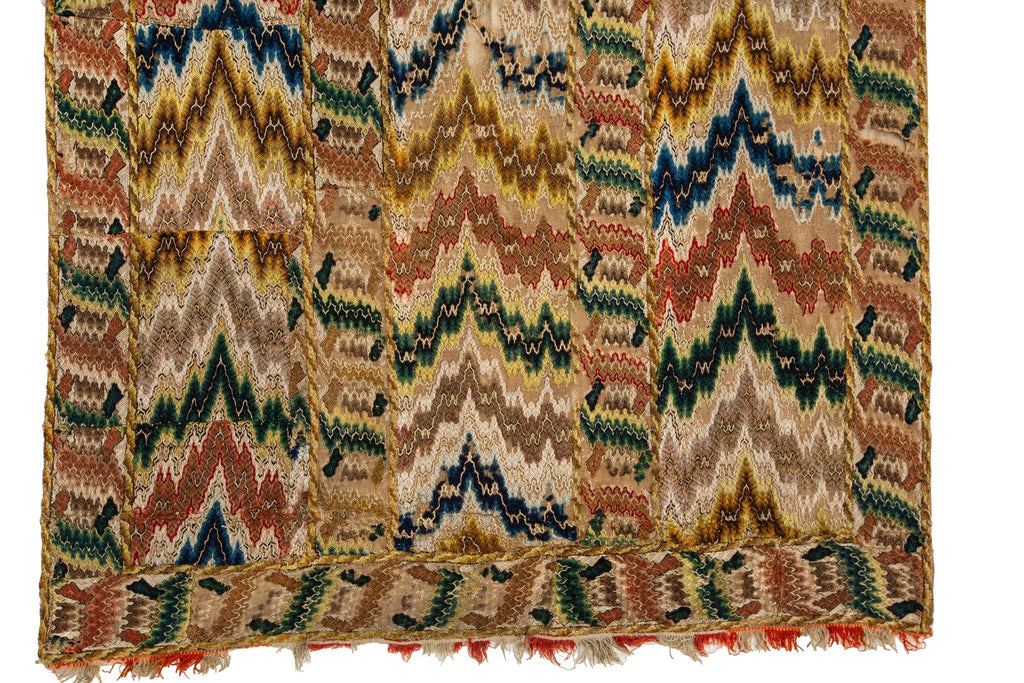 Antique Bargello Panel - SHARKTOOTH Antique and Vintage Textiles