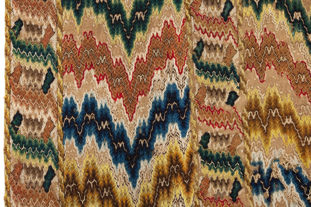 Antique Bargello Panel - SHARKTOOTH Antique and Vintage Textiles