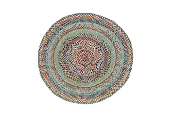 Antique Braided Circle Rug 4'5" - SHARKTOOTH Antique and Vintage Textiles