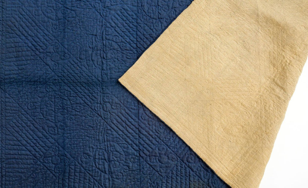 Antique Calimanco Quilt - SHARKTOOTH Antique and Vintage Textiles