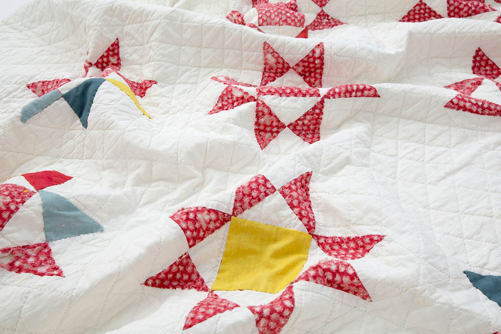 Antique Cotton Quilt - SHARKTOOTH Antique and Vintage Textiles