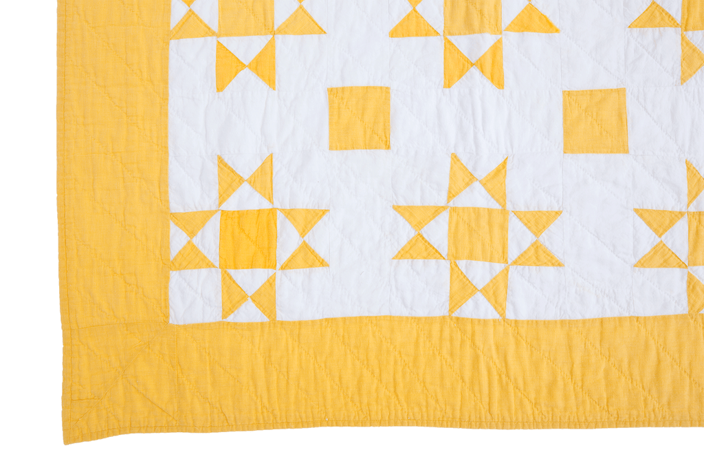 Antique Crib Quilt - SHARKTOOTH Antique and Vintage Textiles