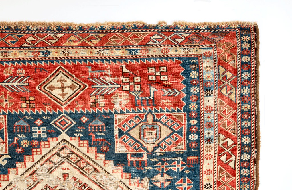 Antique Daghestan 4'2" x 5'10" - SHARKTOOTH Antique and Vintage Textiles