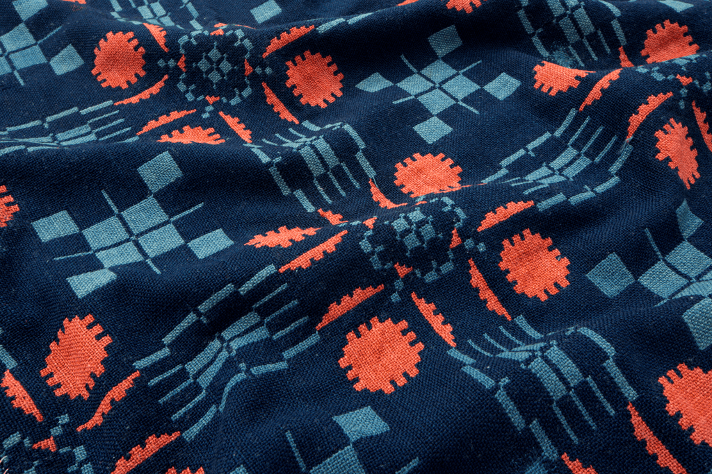 Antique Double Weave Coverlet - SHARKTOOTH Antique and Vintage Textiles