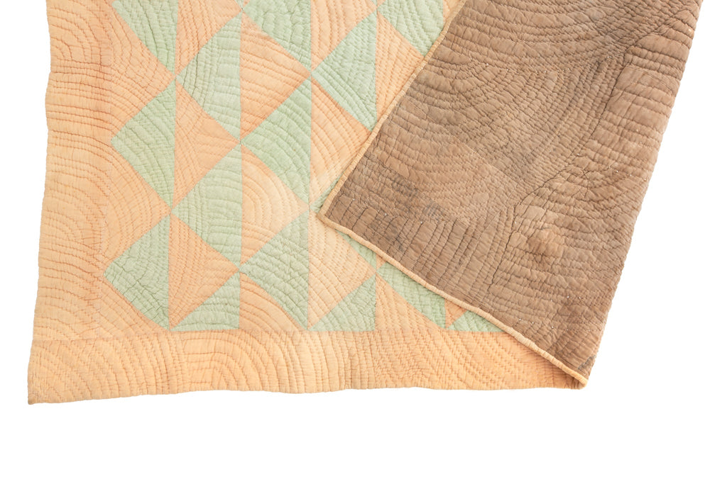 Antique Feedsack Quilt - SHARKTOOTH Antique and Vintage Textiles