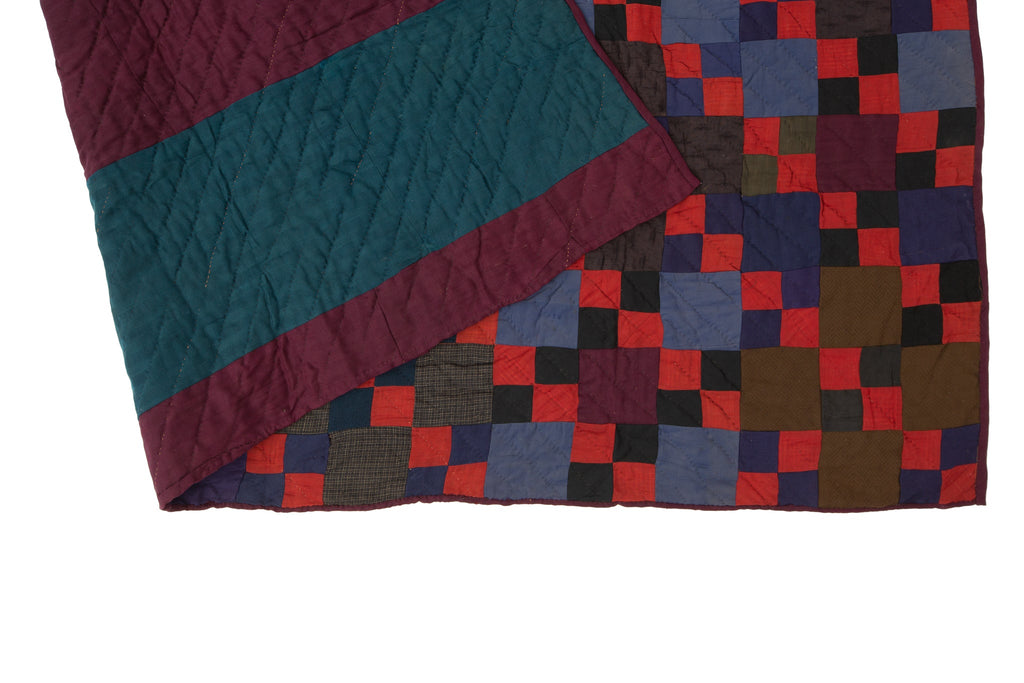 Antique Four Patch Quilt - SHARKTOOTH Antique and Vintage Textiles