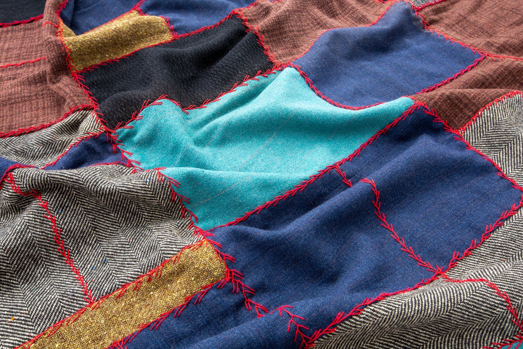 Antique Geometric Quilt - SHARKTOOTH Antique and Vintage Textiles