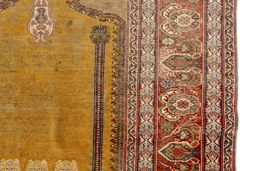 Antique Ghiordies 4'1" x 5'5" - SHARKTOOTH Antique and Vintage Textiles