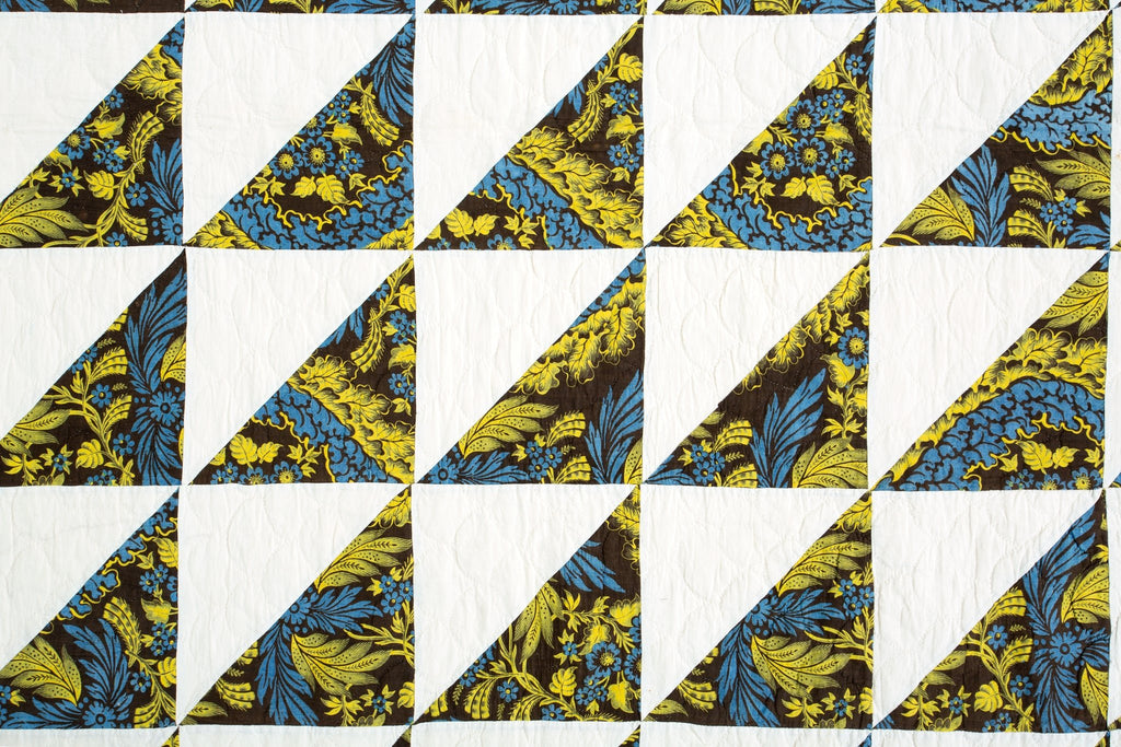 Antique Half Square Quilt - SHARKTOOTH Antique and Vintage Textiles