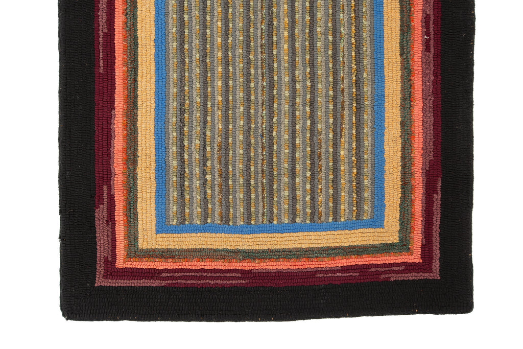 Antique Hooked Mat 2"2" x 3'10" - SHARKTOOTH Antique and Vintage Textiles