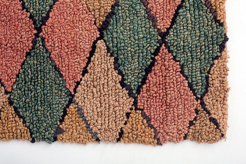 Antique Hooked Mat - SHARKTOOTH Antique and Vintage Textiles
