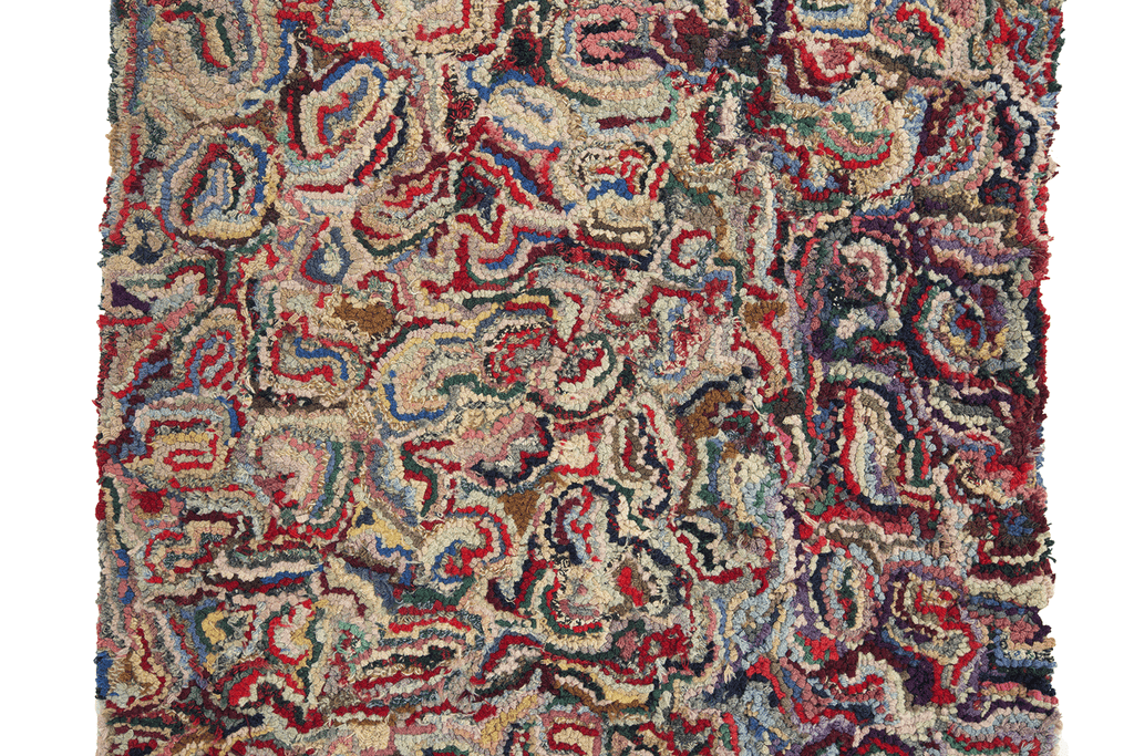 Antique Hooked Runner - SHARKTOOTH Antique and Vintage Textiles