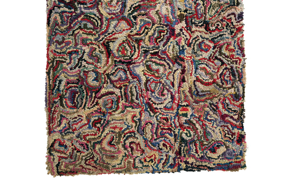 Antique Hooked Runner - SHARKTOOTH Antique and Vintage Textiles