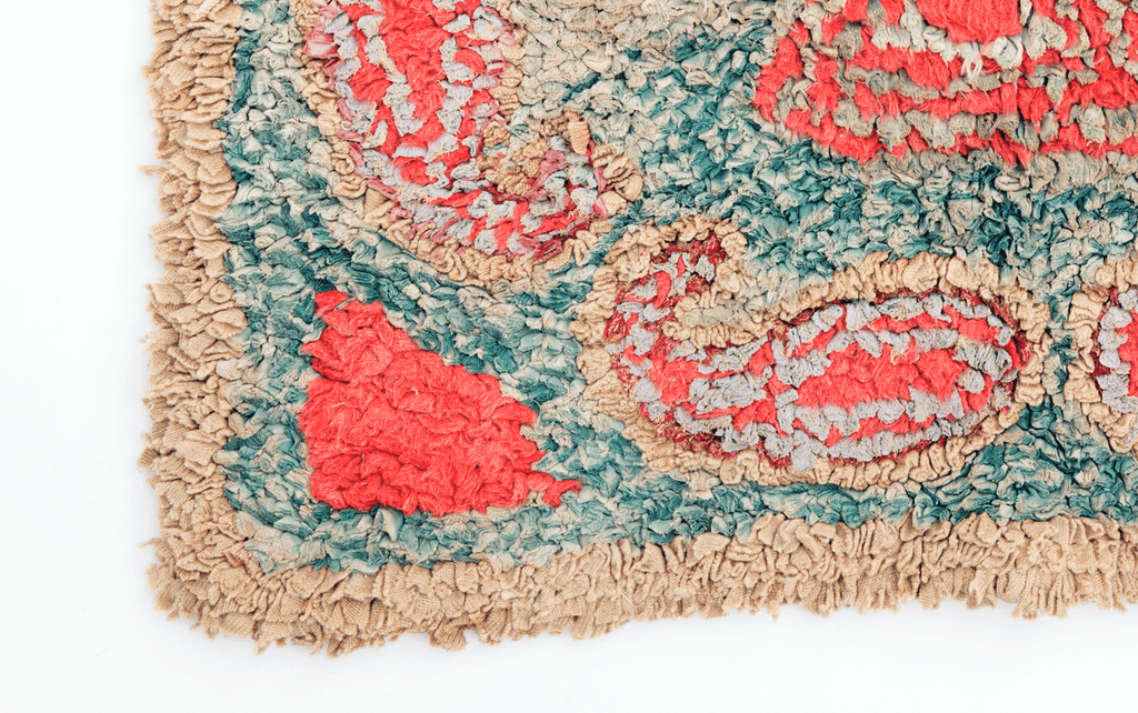 Antique Hooked Tapestry - SHARKTOOTH Antique and Vintage Textiles