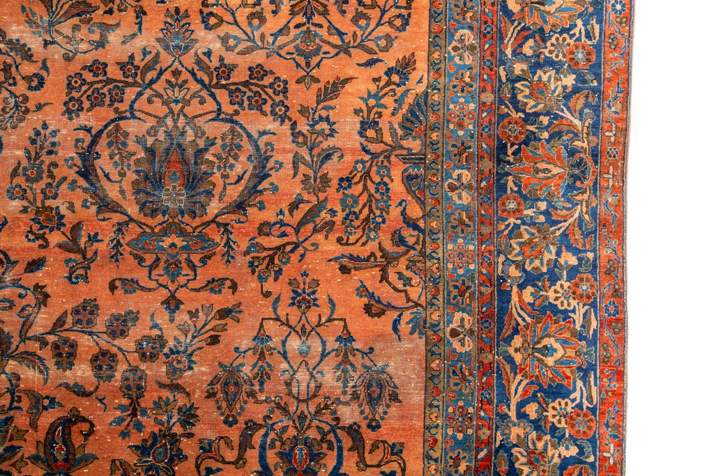 Antique Kashan 10' x 15'8" - SHARKTOOTH Antique and Vintage Textiles