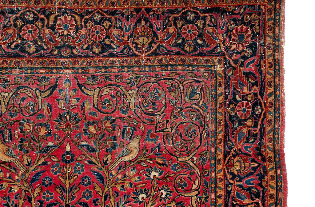 Antique Kashan 4'2" x 6'8" - SHARKTOOTH Antique and Vintage Textiles