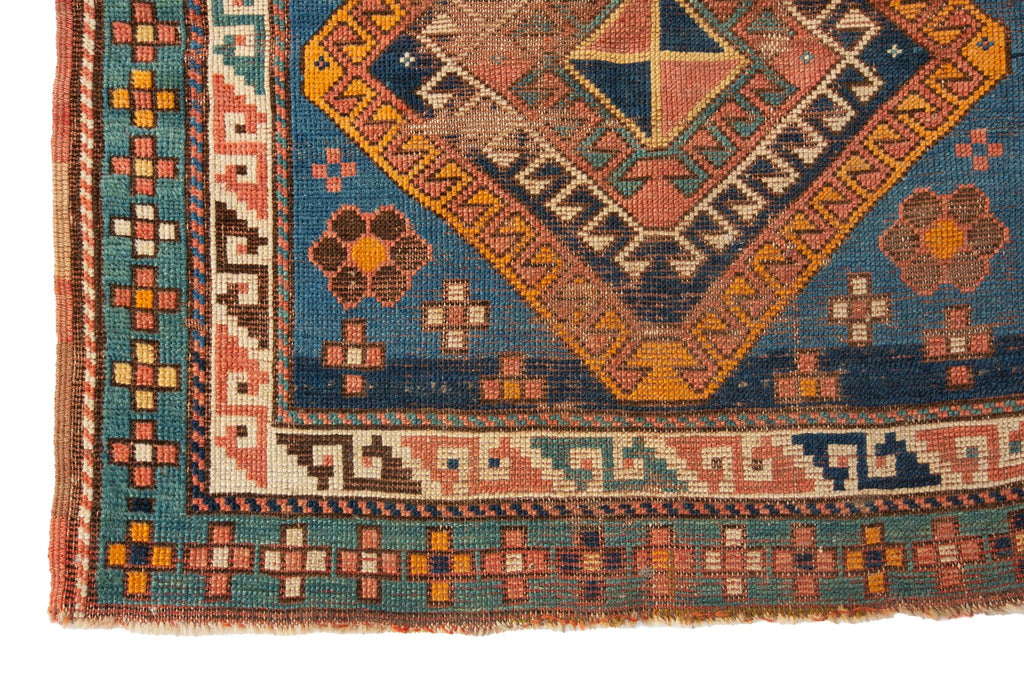 Antique Kazak 3' x 4'4" - SHARKTOOTH Antique and Vintage Textiles