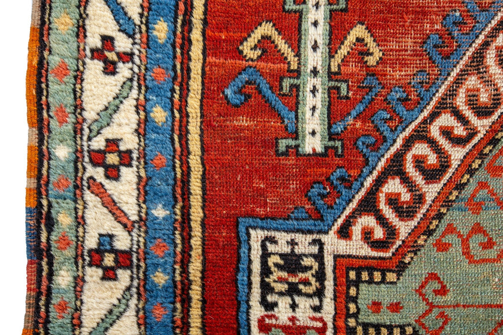 Antique Kazak 4'2" x 4'3" - SHARKTOOTH Antique and Vintage Textiles