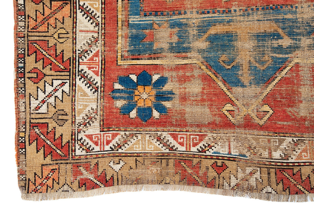 Antique Kazak 4'2" x 6'5" - SHARKTOOTH Antique and Vintage Textiles