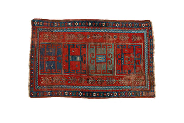 Antique Kazak 4'9" x 7'7" - SHARKTOOTH Antique and Vintage Textiles