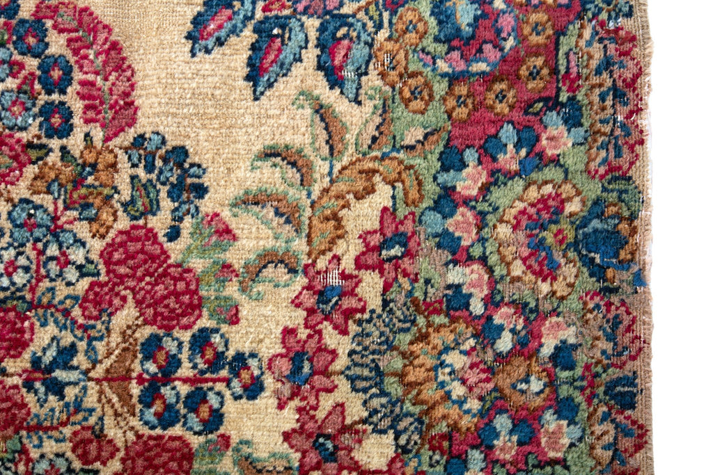 Antique Kerman 2'10" x 4'8" - SHARKTOOTH Antique and Vintage Textiles