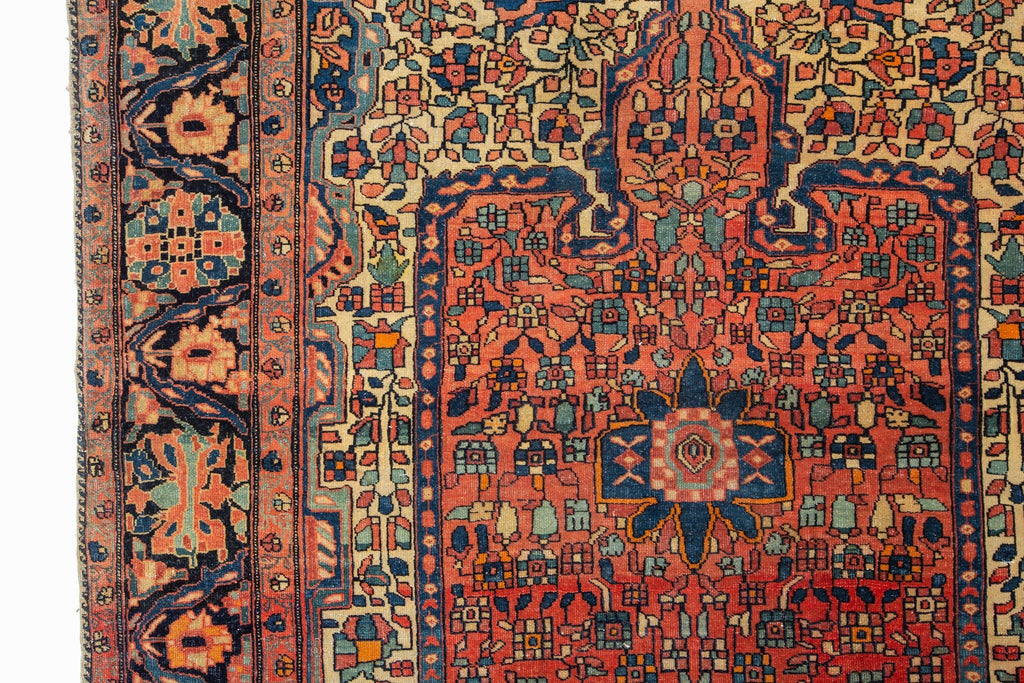 Antique Kerman 3'6" x 4'11" - SHARKTOOTH Antique and Vintage Textiles