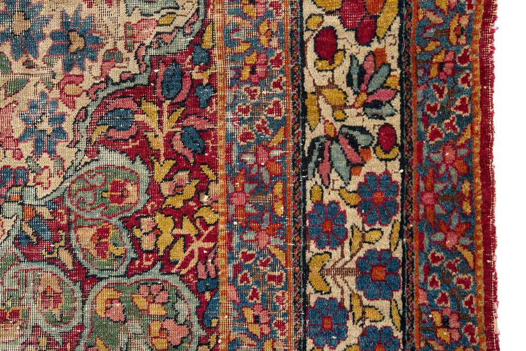 Antique Kerman 4' x 6'2" - SHARKTOOTH Antique and Vintage Textiles