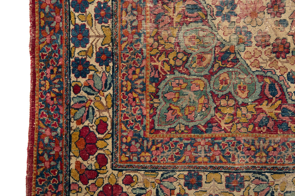 Antique Kerman 4' x 6'2" - SHARKTOOTH Antique and Vintage Textiles