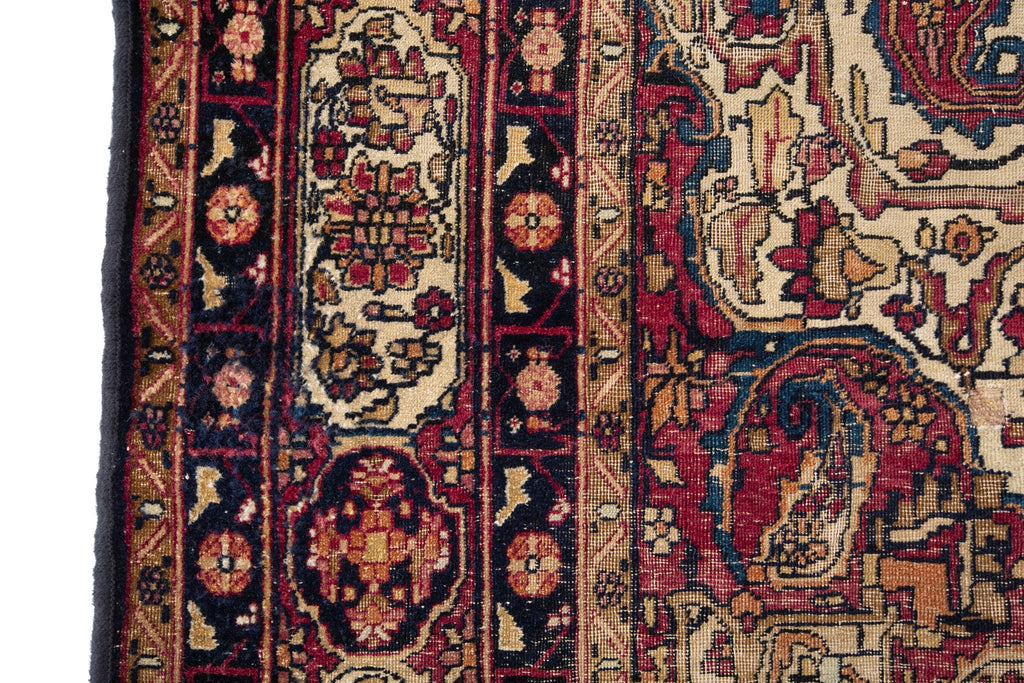 Antique Kerman 4' x 7'1" - SHARKTOOTH Antique and Vintage Textiles