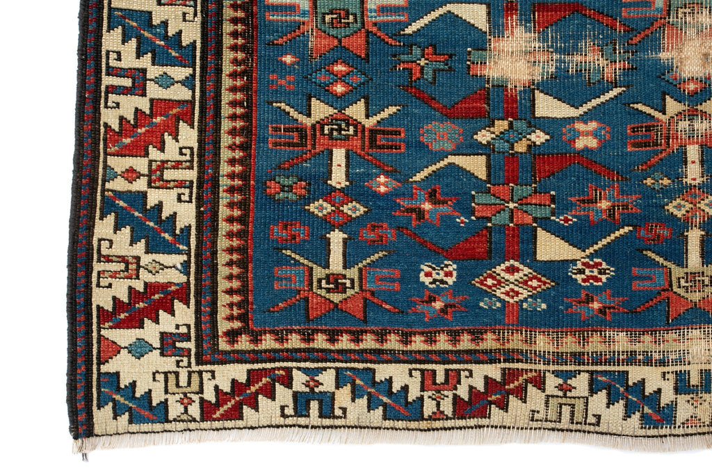 Antique Kuba 3' x 4'8" - SHARKTOOTH Antique and Vintage Textiles