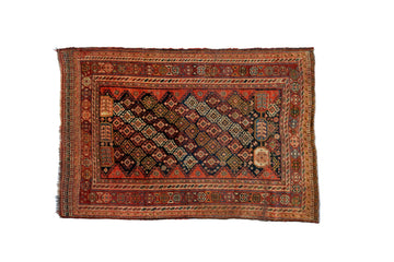 Antique Kurdish 4'1" x 6'1" - SHARKTOOTH Antique and Vintage Textiles