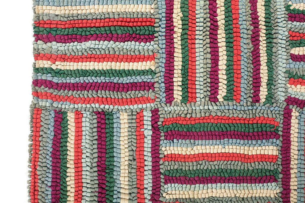 Antique Latch Hook Mat - SHARKTOOTH Antique and Vintage Textiles