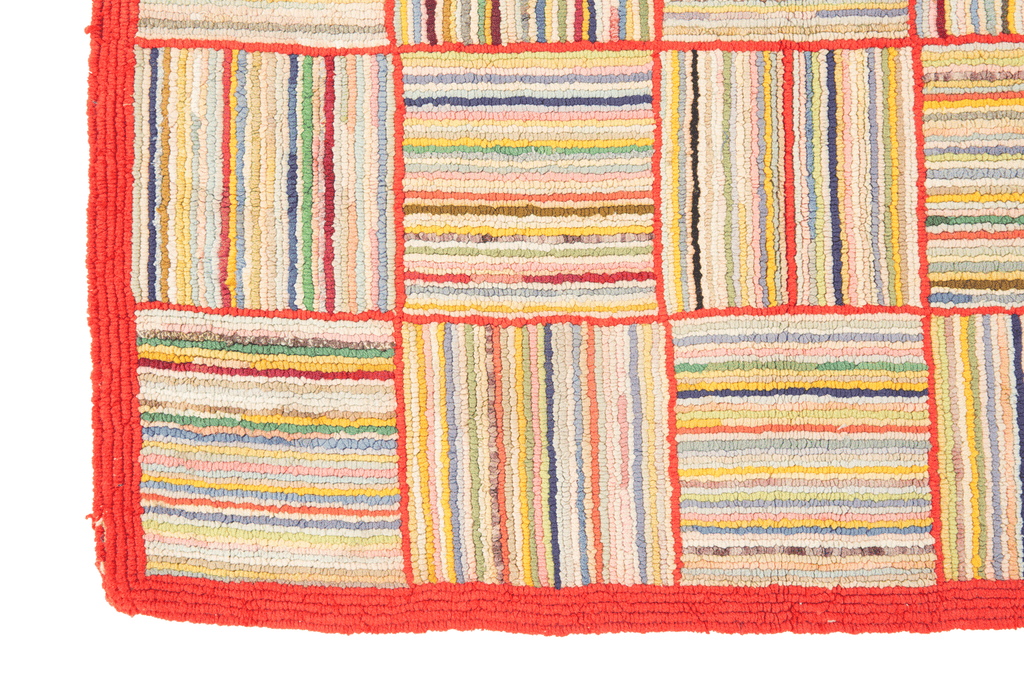 Antique Latch Hook Rug - SHARKTOOTH Antique and Vintage Textiles