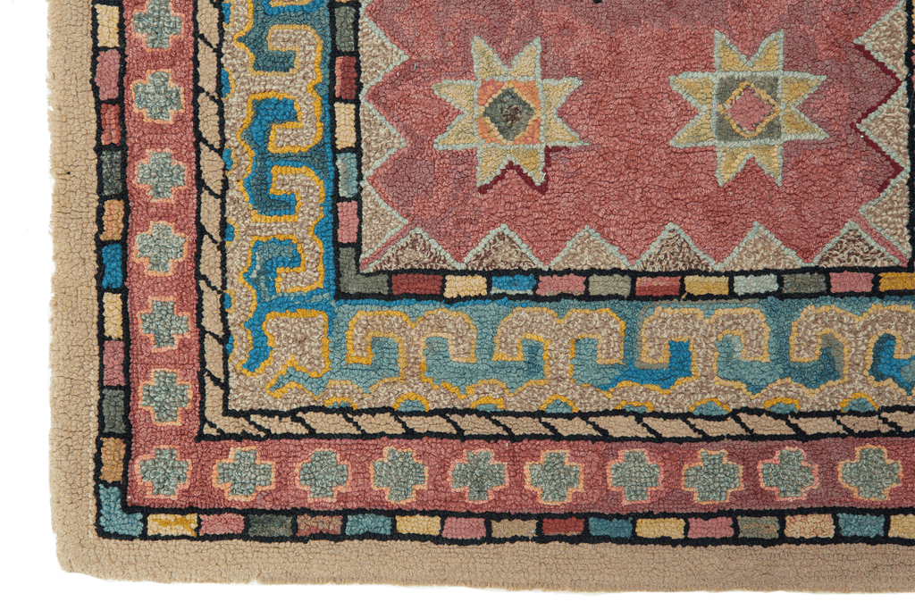 Antique Latch Hooked Mat - SHARKTOOTH Antique and Vintage Textiles