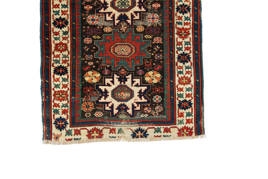 Antique Lesghi Star 3'1" x 8'8" - SHARKTOOTH Antique and Vintage Textiles