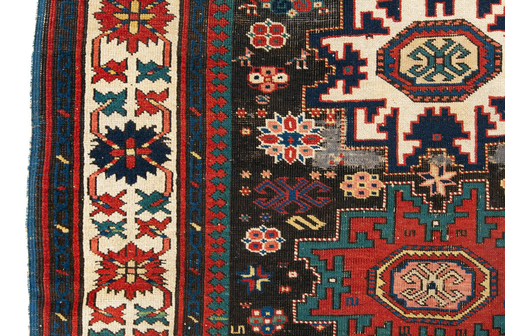 Antique Lesghi Star 3'1" x 8'8" - SHARKTOOTH Antique and Vintage Textiles