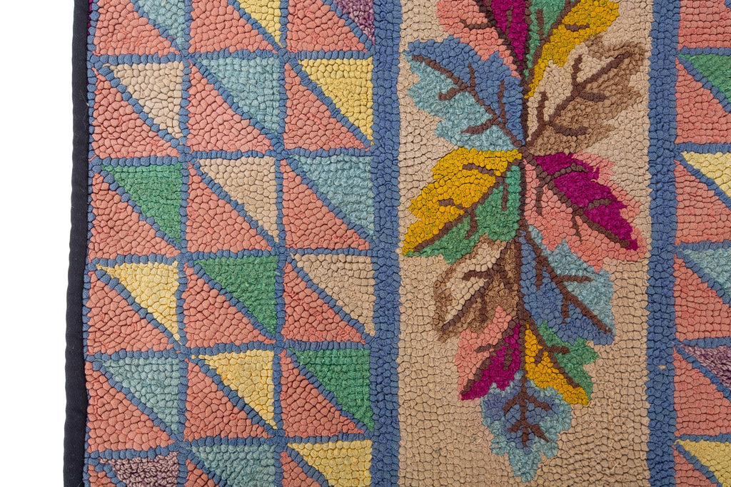 Antique Oak Leaf Rug 2'3" x 3'11" - SHARKTOOTH Antique and Vintage Textiles