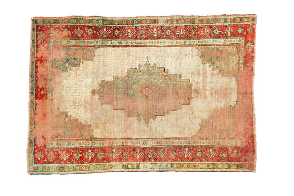 Antique Oushak 4'5" x 6'3" - SHARKTOOTH Antique and Vintage Textiles