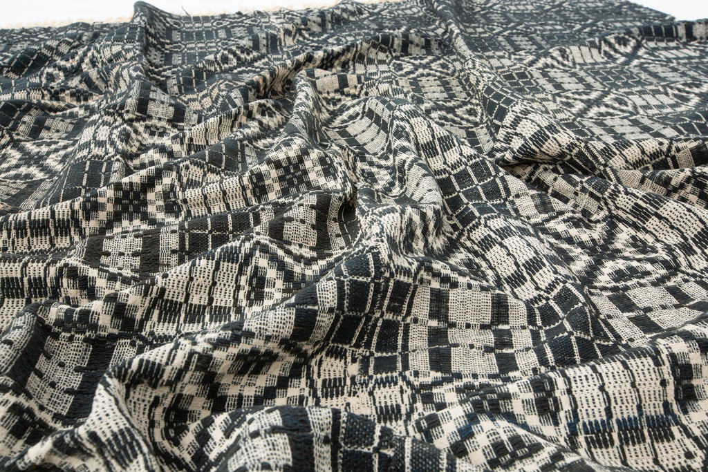 Antique Overshot Coverlet - SHARKTOOTH Antique and Vintage Textiles