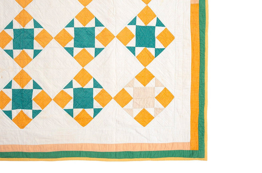 Antique Patchwork Quilt - SHARKTOOTH Antique and Vintage Textiles