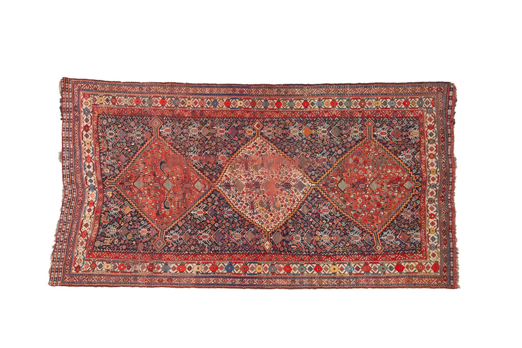 Antique Q'ashqai 4'11" x 9'2" - SHARKTOOTH Antique and Vintage Textiles