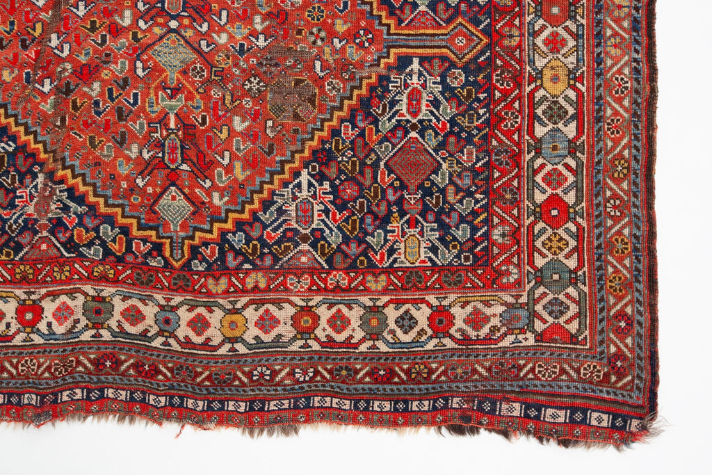 Antique Q'ashqai 4'11" x 9'2" - SHARKTOOTH Antique and Vintage Textiles
