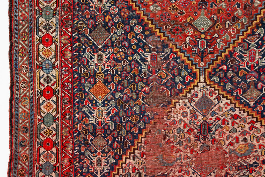 Antique Q'ashqai 4'11" x 9'2" - SHARKTOOTH Antique and Vintage Textiles