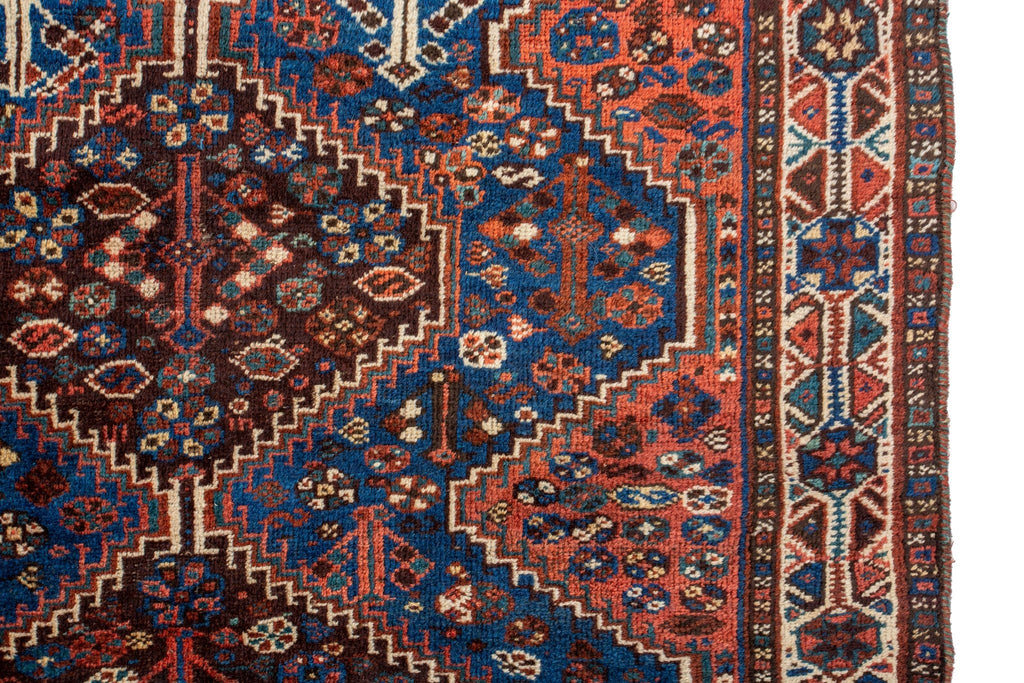 Antique Q'ashqai 4'3" x 5'6" - SHARKTOOTH Antique and Vintage Textiles