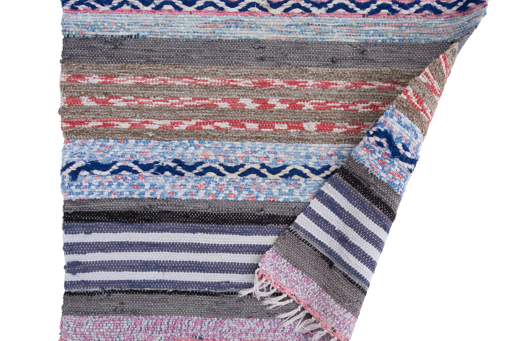 Antique Rag Rug 2'5" x 2'10" - SHARKTOOTH Antique and Vintage Textiles