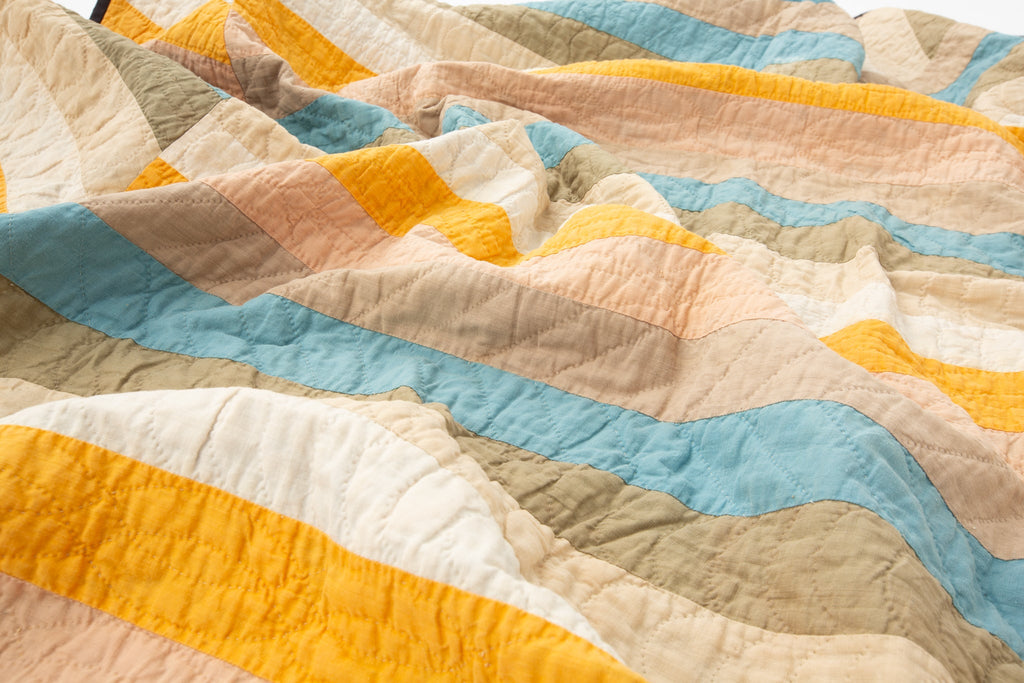 Antique Rainbow Bar Quilt - SHARKTOOTH Antique and Vintage Textiles