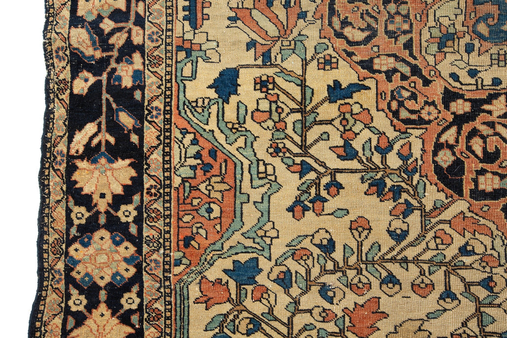 Antique Sarouk 4'4" x 6'3" - SHARKTOOTH Antique and Vintage Textiles