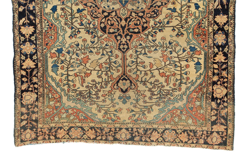 Antique Sarouk 4'4" x 6'3" - SHARKTOOTH Antique and Vintage Textiles