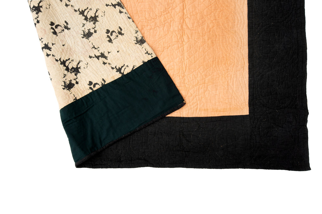 Antique Sateen Quilt - SHARKTOOTH Antique and Vintage Textiles