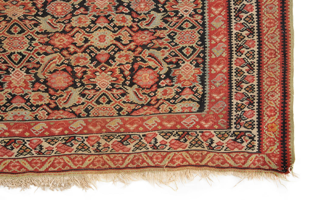Antique Senneh Kilim 4'5" x 6'6" - SHARKTOOTH Antique and Vintage Textiles